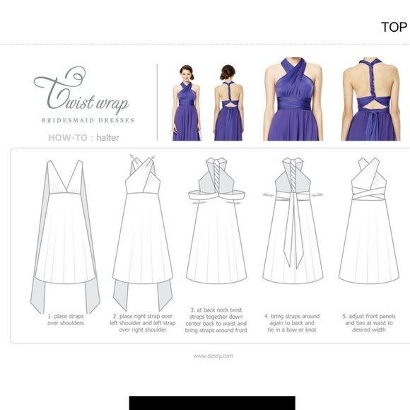 Dressy Collection Dessy Twist Wrap Short With Chiffon In Platinum Size M NWT - Picture 7 of 16